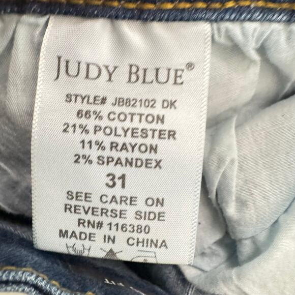 Judy Blue Women's Relaxed Fit Jeans Stretch Ankle Mid RiseMed Wash Size 31 - Picture 7 of 9